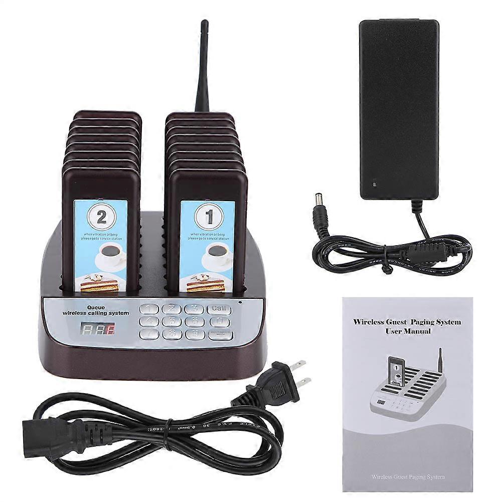 16 transmitters 16 receivers wireless restaurant call system (100-240V)