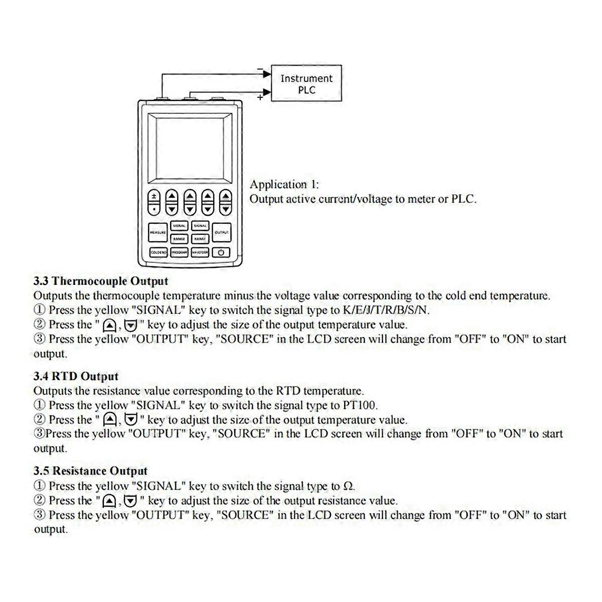 Multifunction Signal Generator 4-20mA Current Voltage RTD Thermocouple Signal Source Handheld Process Calibrator