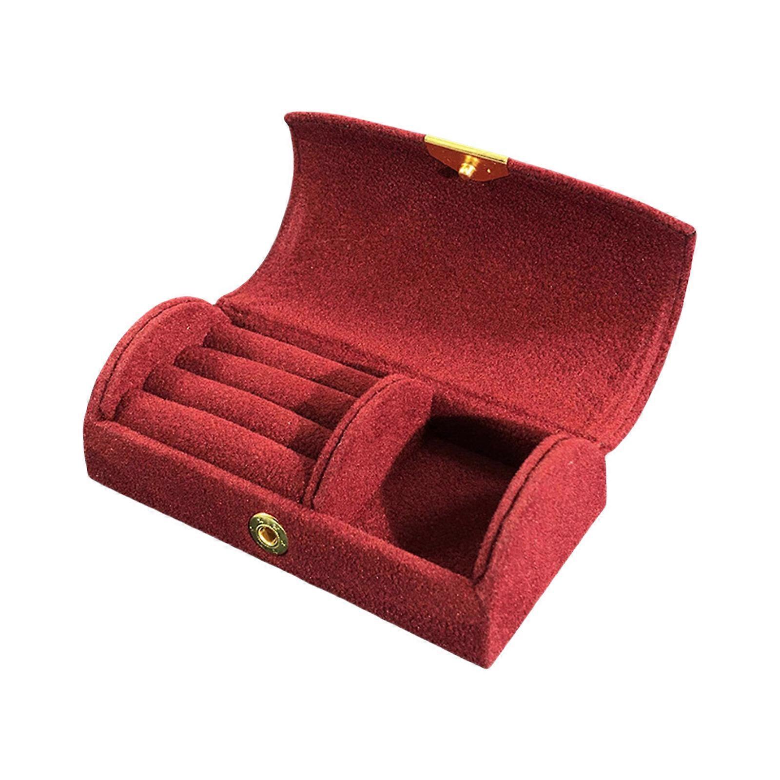 Multipurpose Small Jewelry Box Home Accessory For Ladies Portable Storage Solution with Initial and Florals Designs Red