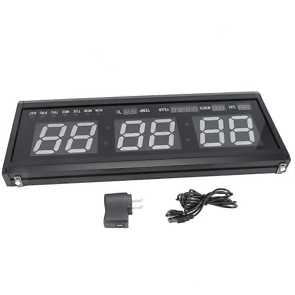 Digital LED Alarm Calendar Clock with Snooze Function, Wall-Mounted Display, Indoor Temperature Feature, Modern Design