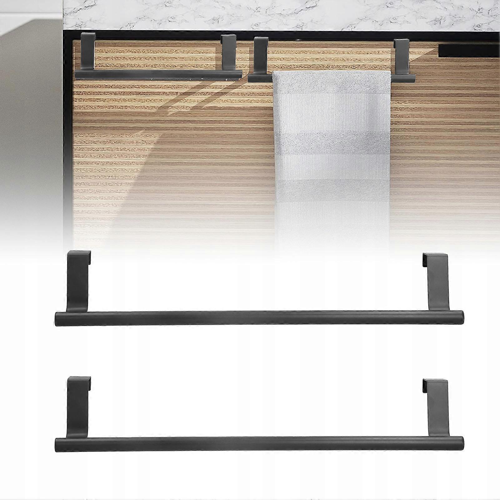 Over Cabinet Towel Bar, Stainless Steel Cabinet Door Towel Holder, Durable Anti-Corrosion Finish Rust Proof For Multiple Spaces