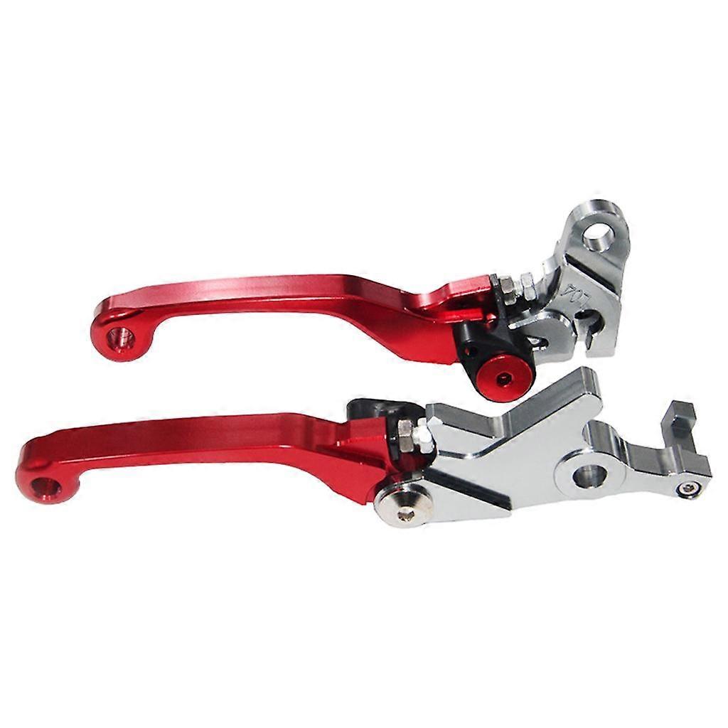 1 Pair Handlebar Brake Master Cylinder Clutch Lever Foldable Fit Red