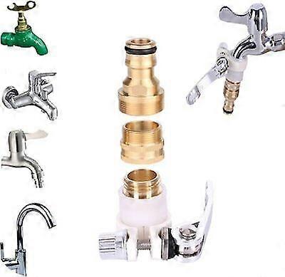 Universal 3-in-1 Brass Hose Connection Set, Brass Quick Connector Garden Hose