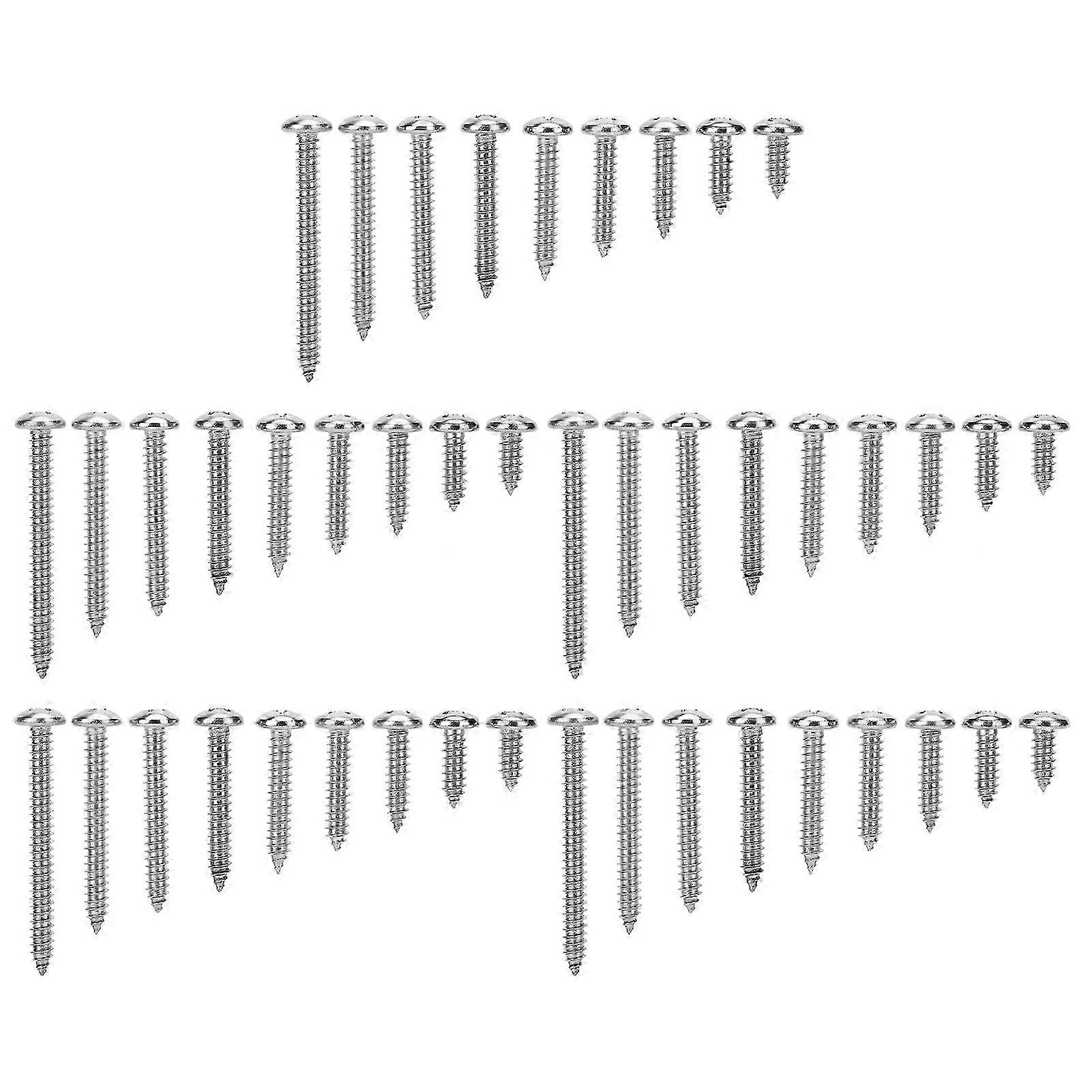 45Pcs SelfTapping Screw Set 304 Stainless Steel Cross Round Head MultiLength M6