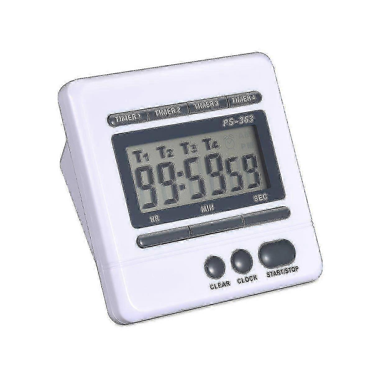 Digital Countdown Timer 4 Channel Count Up Down Kitchen Cooking Timer Clock