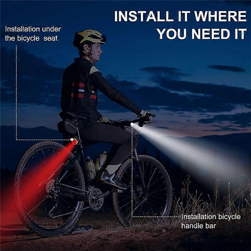 4 Pack USB Rechargeable Bike Light Set Front and Rear LED Light