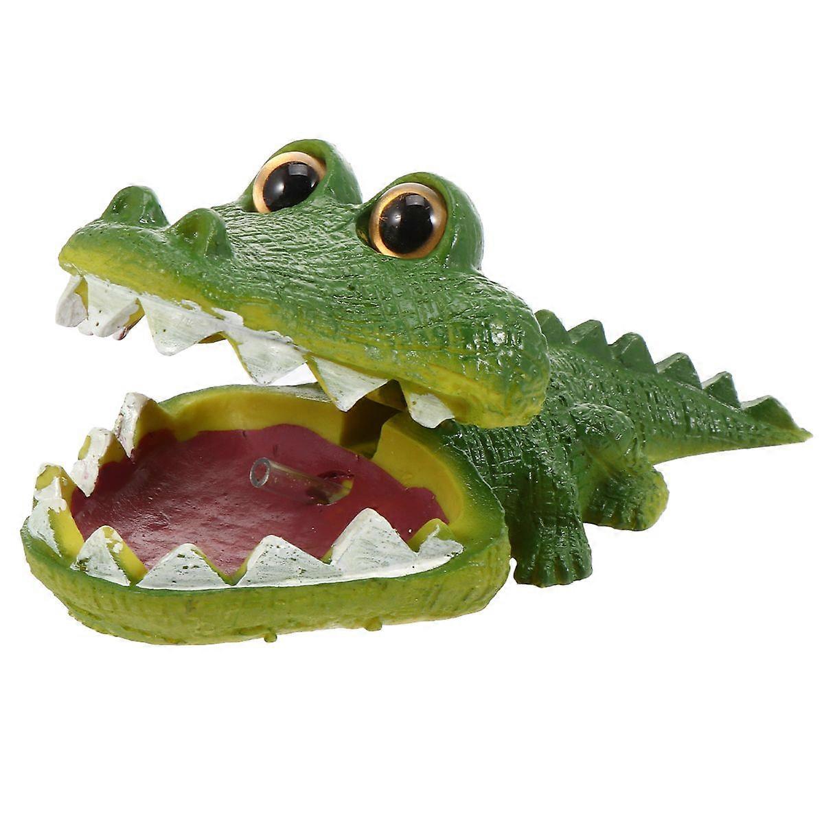 Bubbling Aquatic Decoration Aquarium Decor Accessory Creative Crocodile Ornament