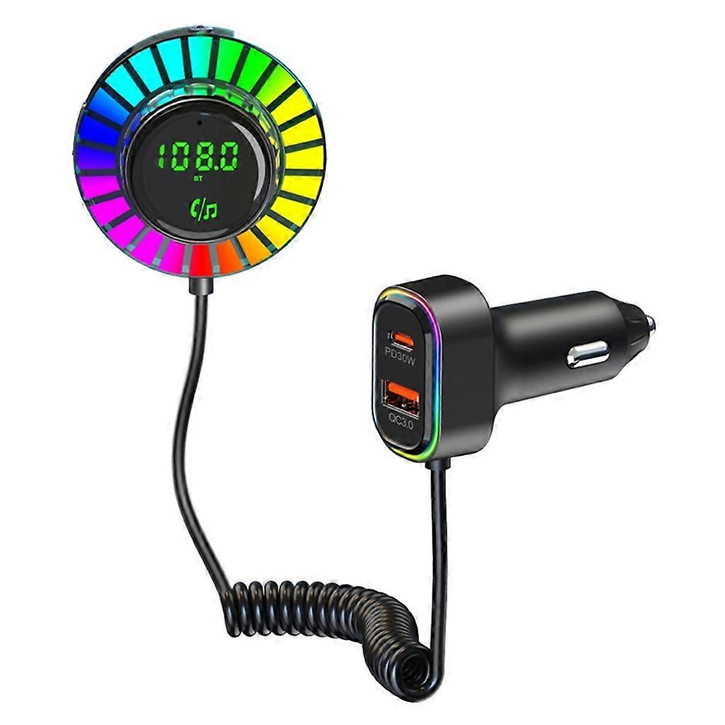 FM Wireless Car Transmitter Adapter with Quick Charge and Voice Command Feature