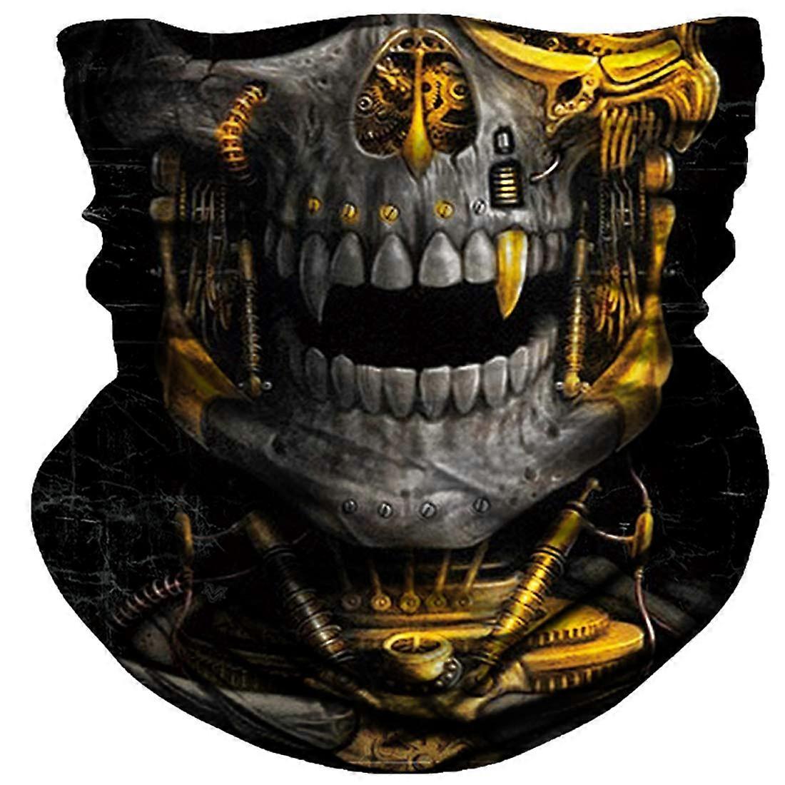 Neck Gaiter Seamless Motorcycle Riding Face Cover One Size Polyester Spandex Breathable Black