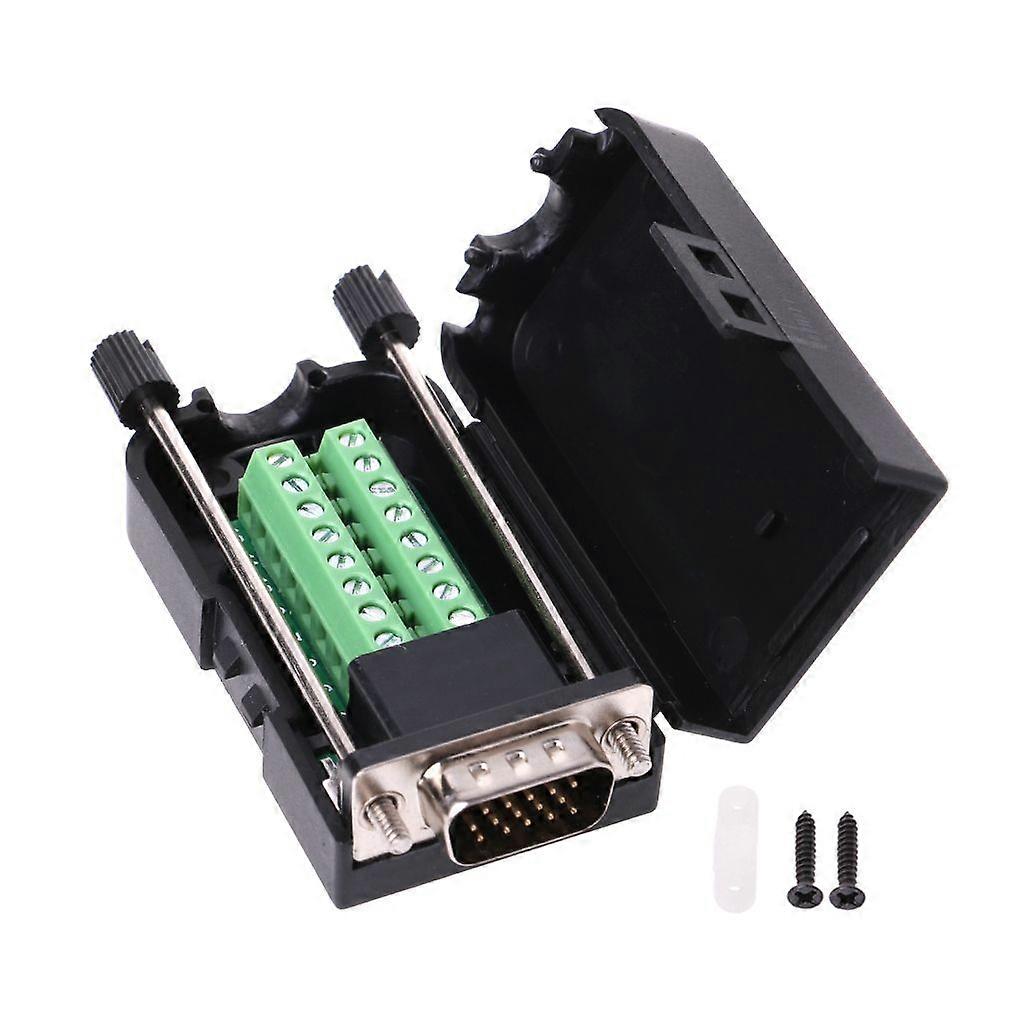 D-SUB DB15 VGA Female Male Plug Breakout Terminals Screw Type DIY Connector