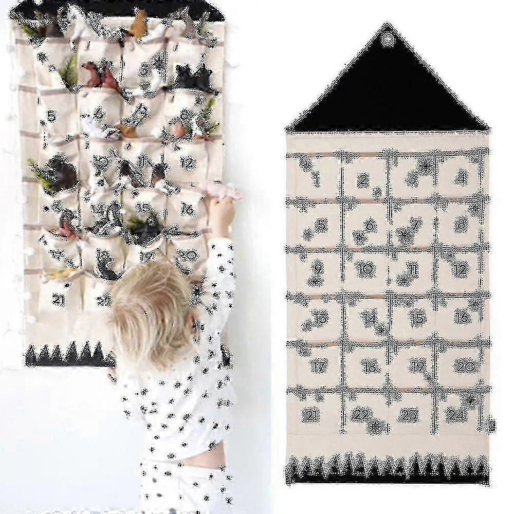 24 Advent Kalender Jul Nedräkning jul jul jul hängande fickor gåva