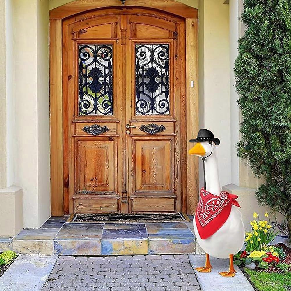 رعاة البقر الغربي الشرفة أوزة ملابس رعاة البقر قبعة ومريلة مجموعة دمية الديكور