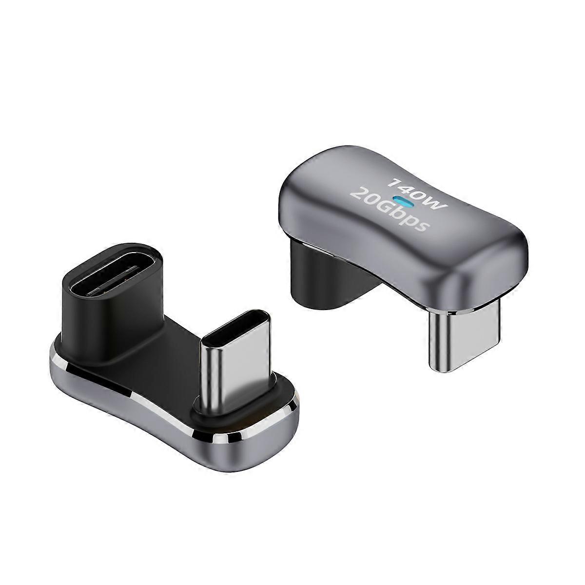 140W 20Gbps USB-C / Type-C Male to USB-C / Type-C Female U-shaped Elbow Charging Adapter