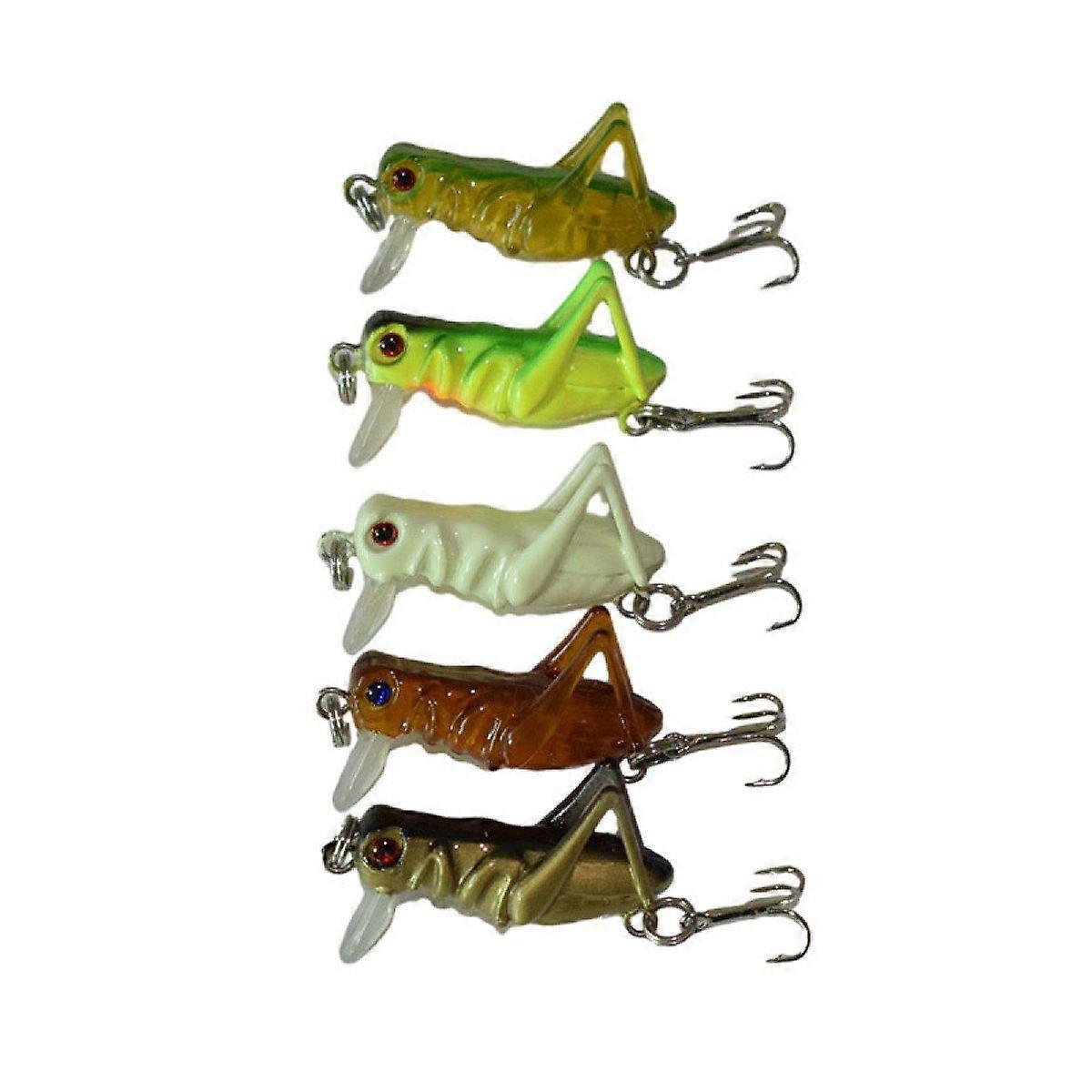 5pcs Fishing Lures Artificial Grasshopper Hard Bait