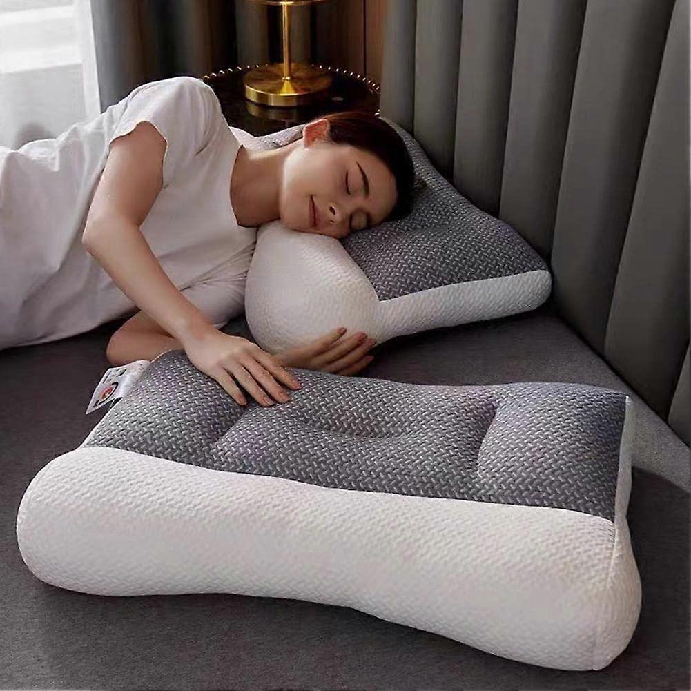 Proease Pillow for Sleep Apnea, Orthopedic Deep Sleep Pillow, Ergonomic Pillows for Neck and Shoulder (Grey, L)