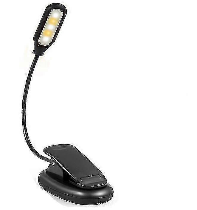 USB Rechargeable Reading Lamp - Flexible Clip Light with 5 LEDs & 3 Brightness Modes