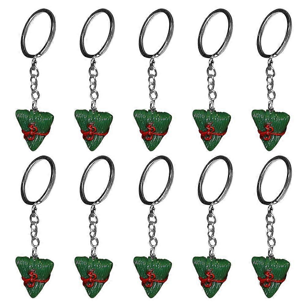 10Pcs Key Chains Multi-function Keychain Pendants Zongzi Charms Key Rings