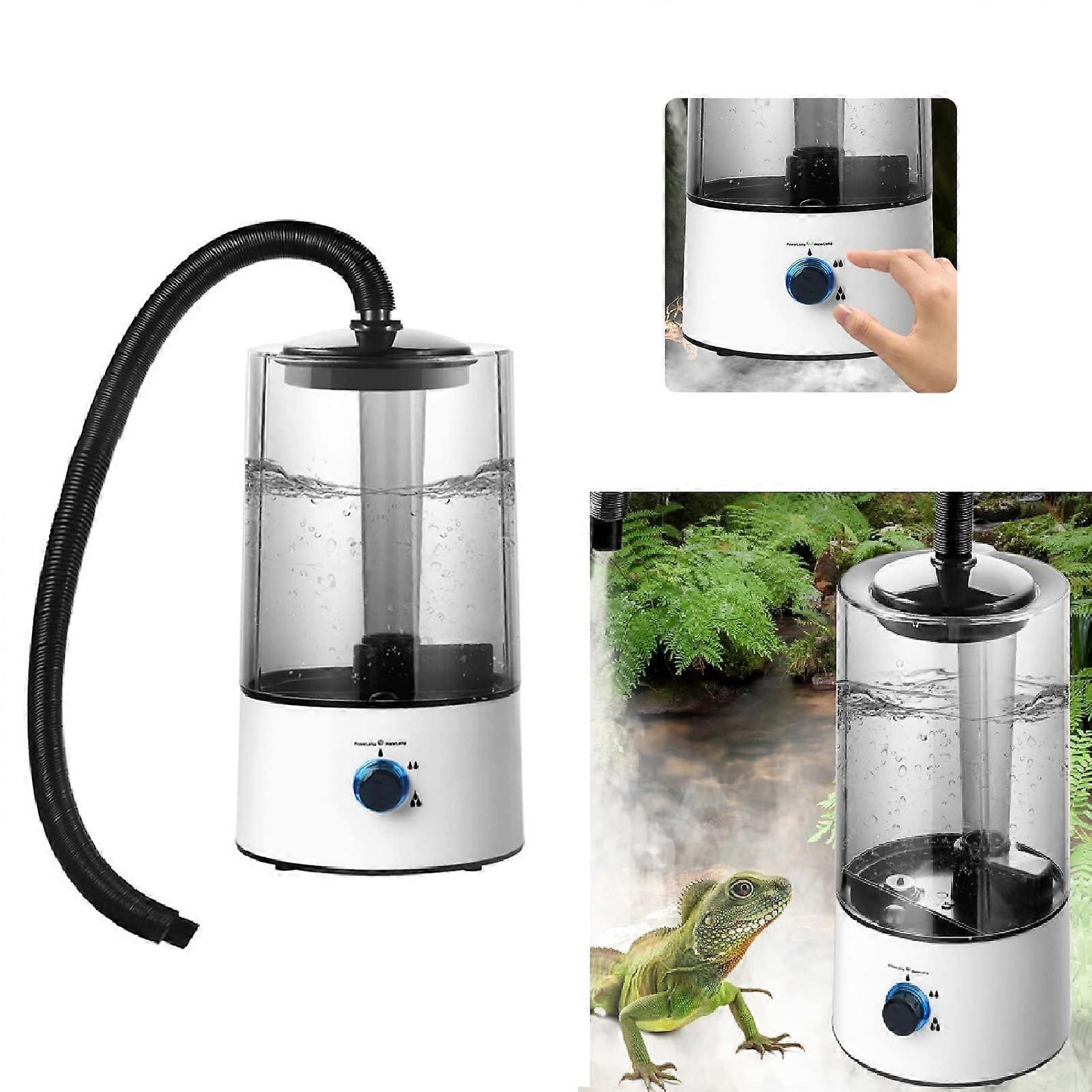 Reptile Humidifier Reptile Fogger with Extension Hose, Automatic Terrarium Fogger for Lizard Tortoise Amphibians (US Plug)
