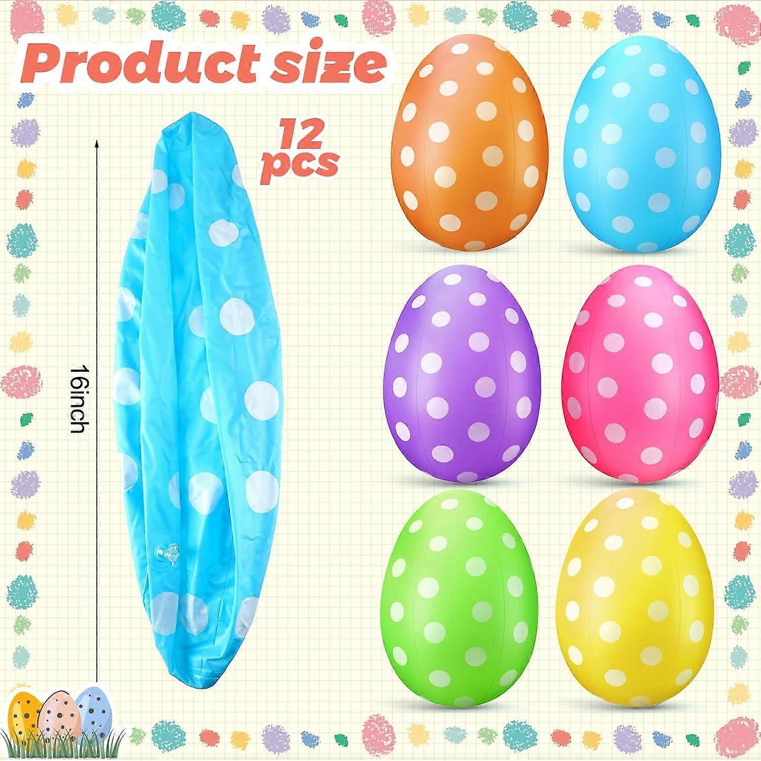 6-pack inflatable Easter egg decorations Easter inflatable outdoor decoration colorful eggs inflatable Easter egg decorations 16 inches