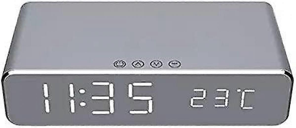 Multifunctional Thermometer Wireless Charging Desktop Time Display Wireless Charging Mirror LED Digital Display