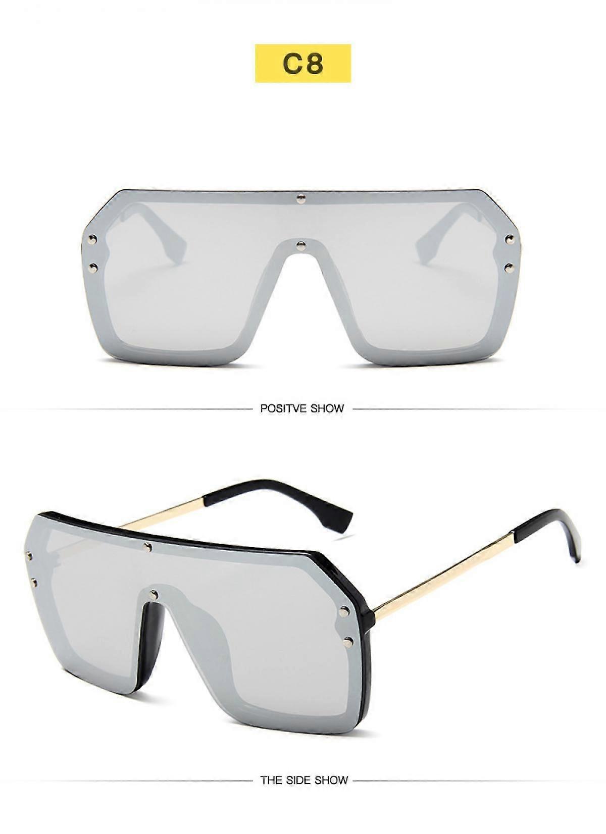 Oversized Shield Slnečné okuliare Flat Top Gradient Lens Bezrámové okuliare pre ženy Muži