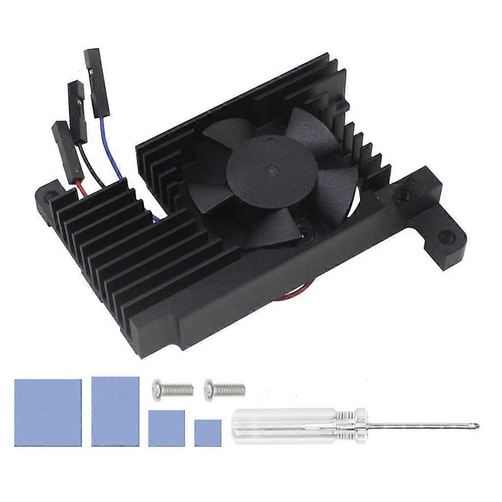 Aluminum Alloy Cooling Fan PWM Speed Adjustment Space Saving for RPi 4B