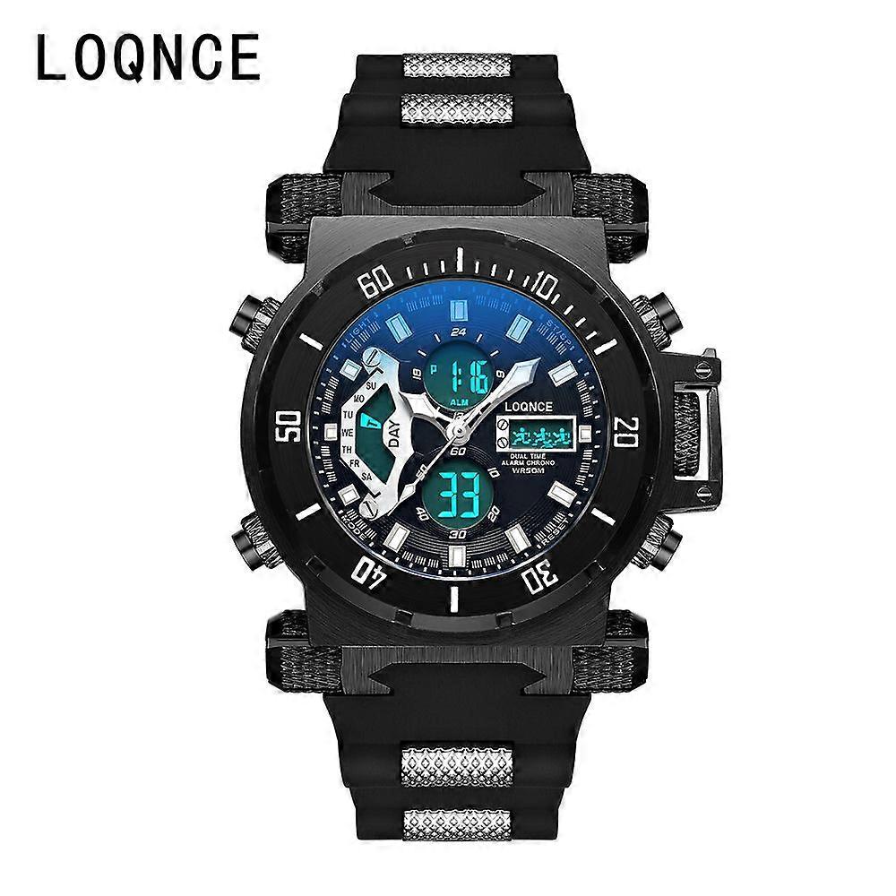 New LOQNCE Men Military Sport Watches Mens LED Digital Waterproof Quartz Watch Dual Display Clock Relogio Masculino