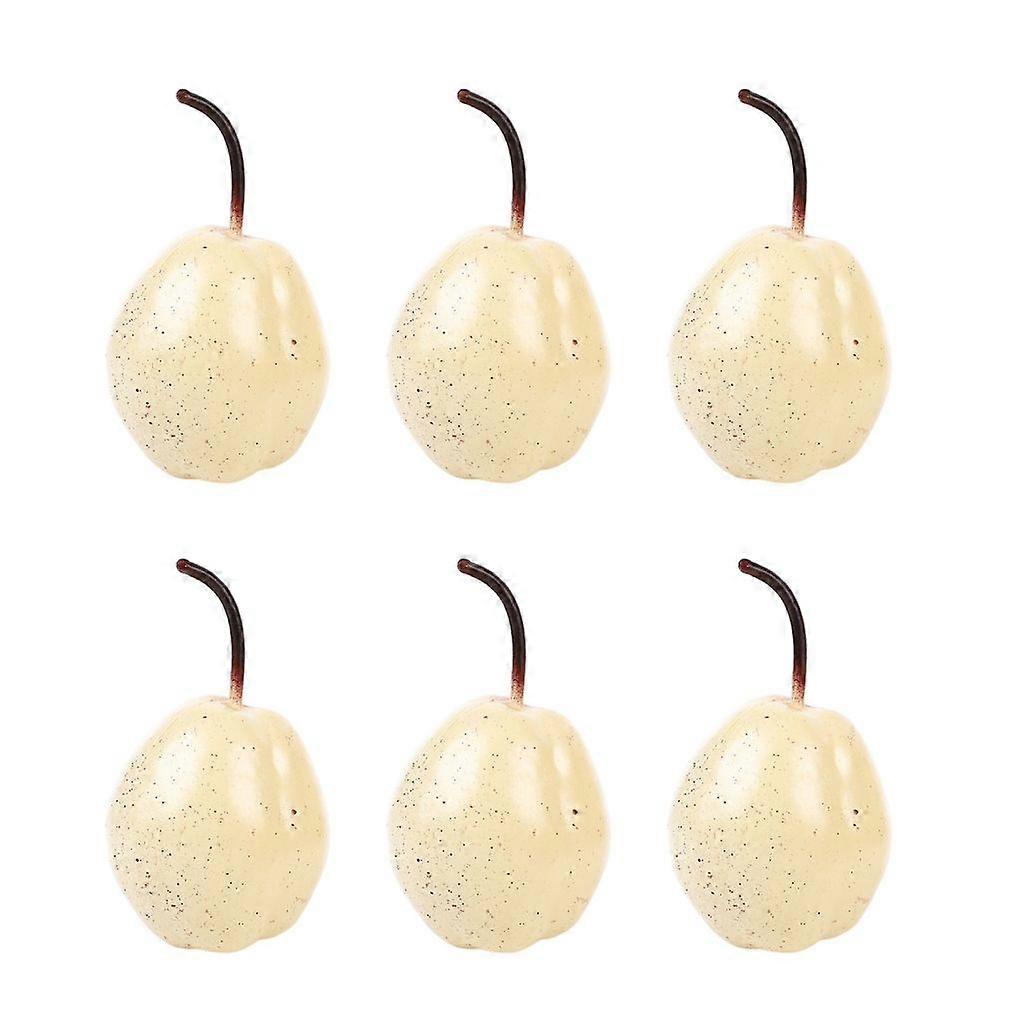 Pack Of 6 Durable Plastic Pear Decoration Perfect For Adding A Touch Of Charm