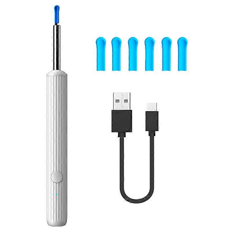 Visual Ear Cleaning Endoscope with LED Light Earwax Removal Tool Kit, Standard Version - White