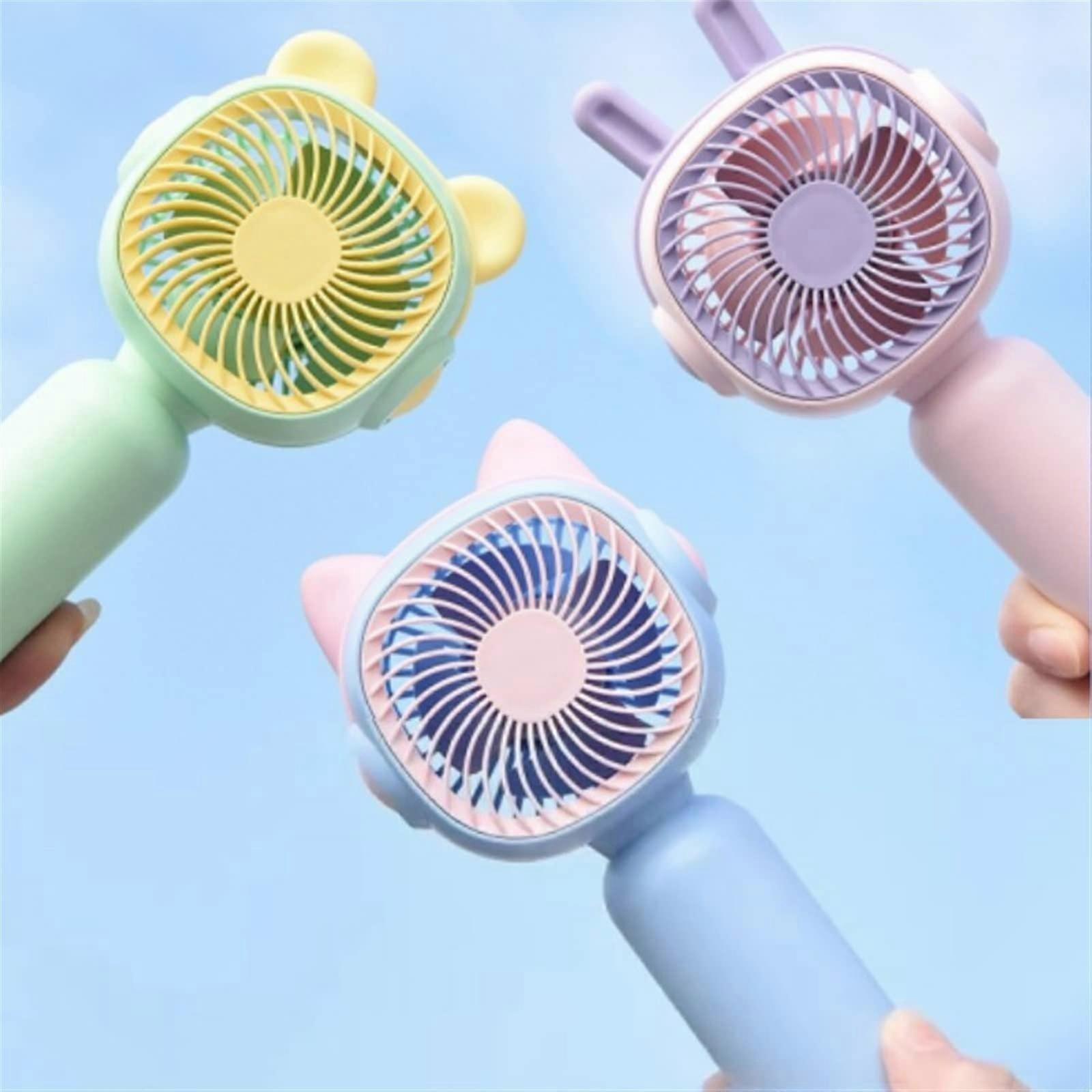 Mini Handheld Fan Electric Portable USB Rechargeable Cute Power Bank for Summer Cooling, Compact Size and Lightweight Design