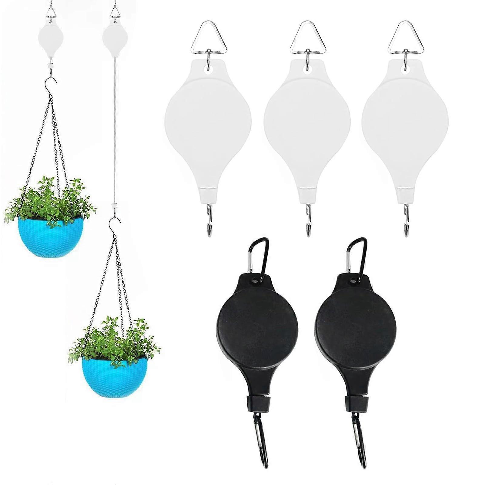 5PCS Adjustable Retractable Plant Pulley Hangers Versatile Height for Hooks Hanging Baskets, Flower Pots, and Bird Feeders