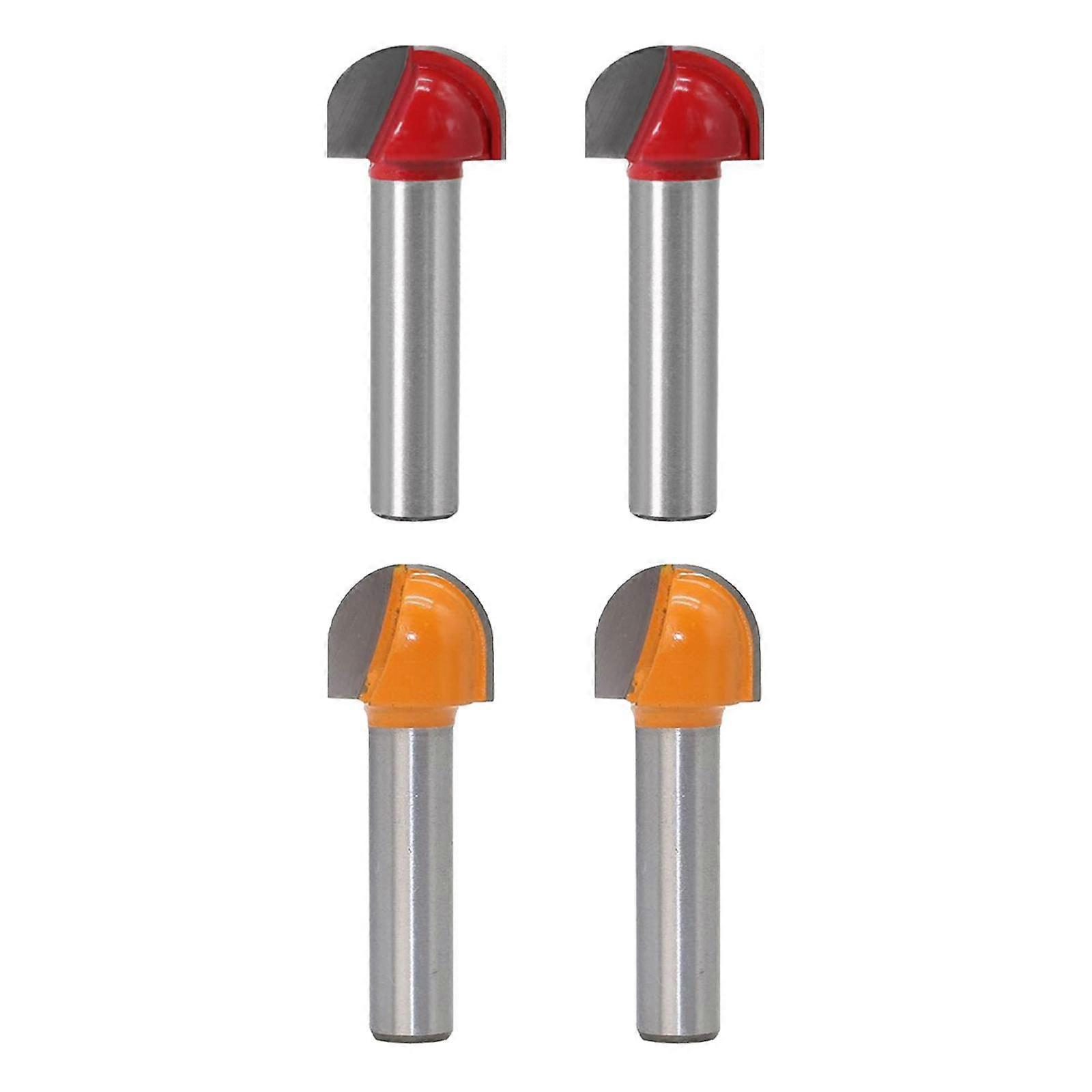 4Pcs 8mm Shank Round Nose Cove Core Box Router Bits