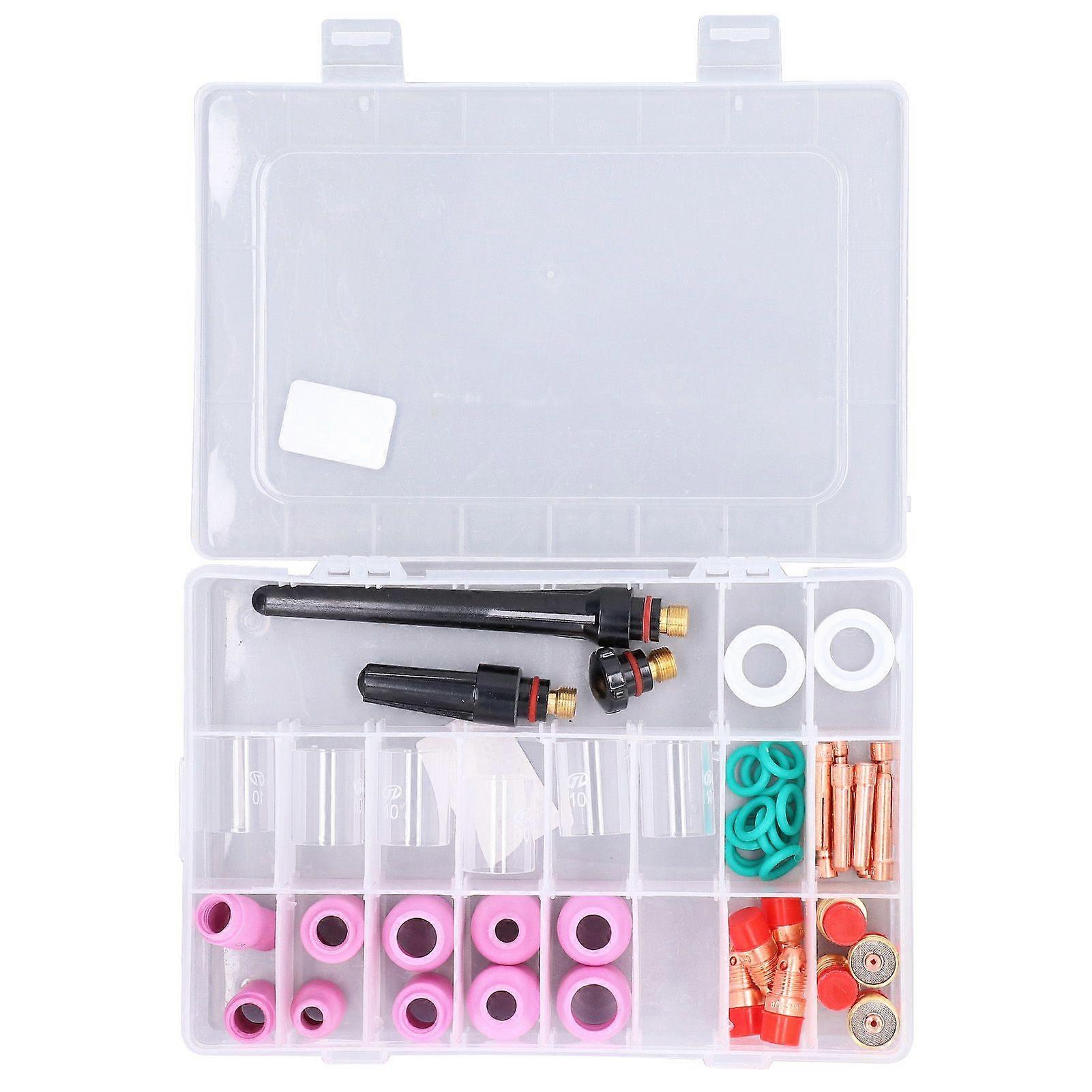 49Pcs TIG Welding Accessory Glass Cup Nozzle Collet Tool Set Kit for WP17 18 26