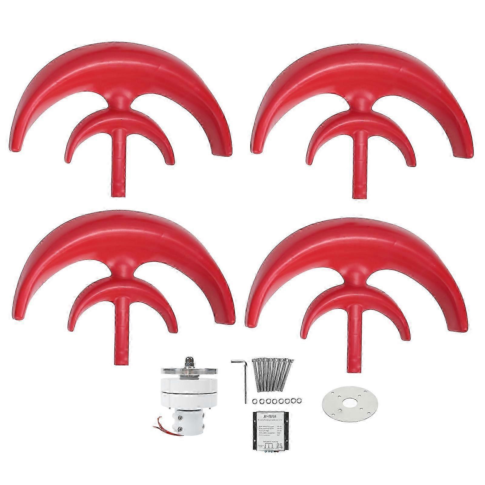 Wind Turbine 4 Blades Lantern Type Vertical Axes Power Generator Assembly Parts 1200w12v