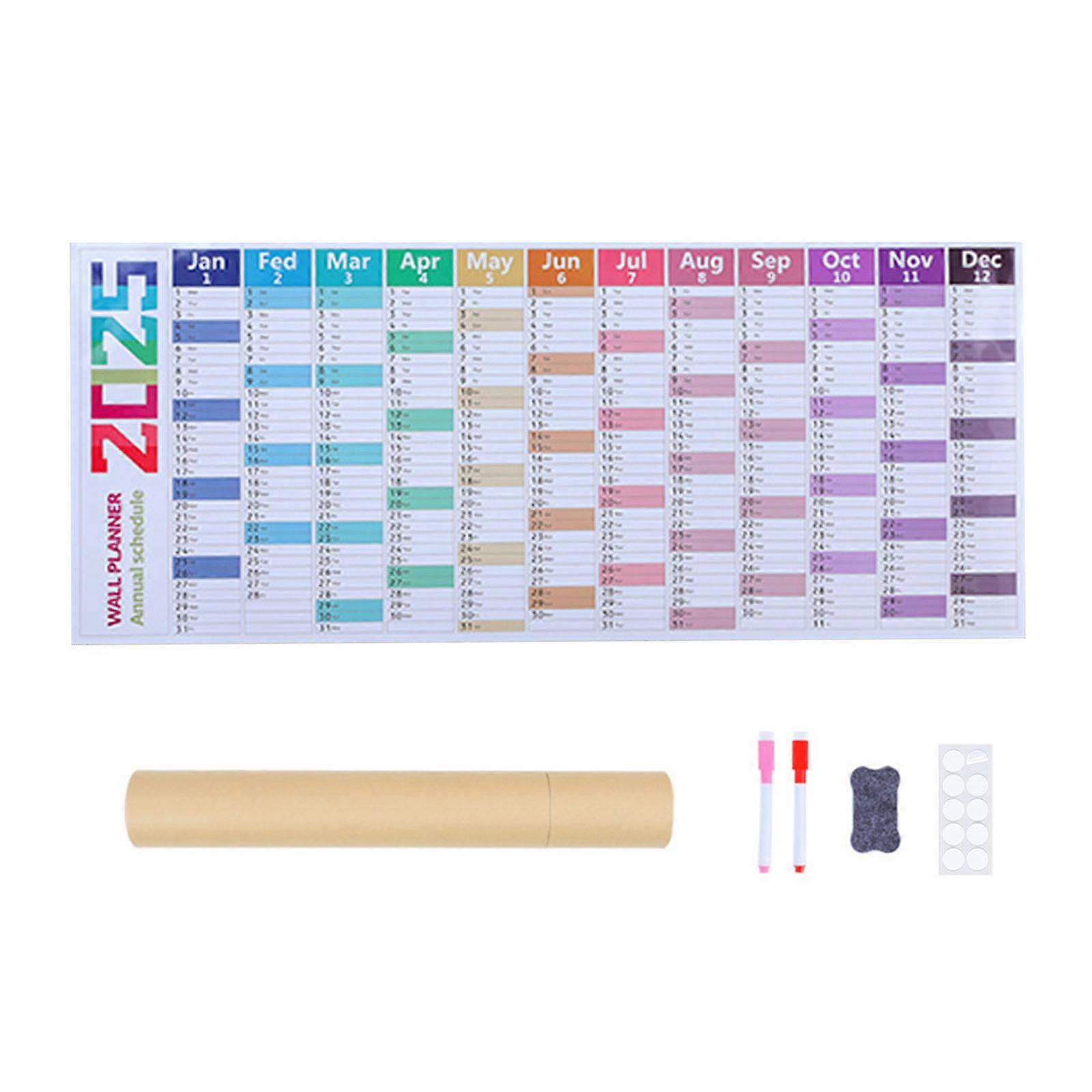 2025 Wall Calendar School Year Calendar Poster Calendar Simple Weekly Planner Erasable Hanging Calendar for Planning