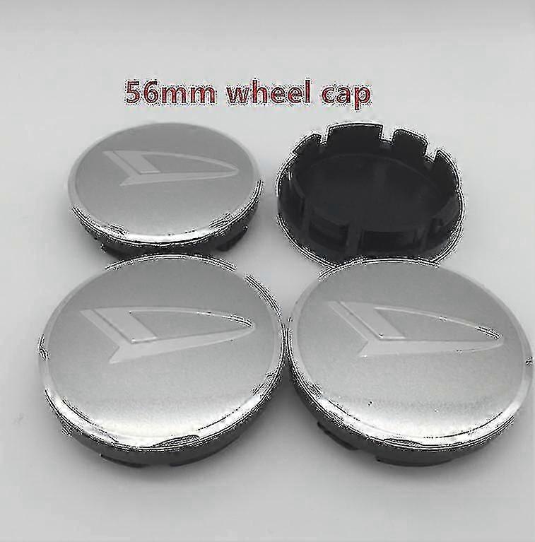 4pcs 56mm 60mm Daihatsu αυτοκίνητο τροχού κεντρικό κάλυμμα πλήμνης πλήμνης αυτοκόλλητο εμβλημάτων για Pico Materia Rocky Kopen Copen Esse Terios, 56mm ασημένιο καπάκι