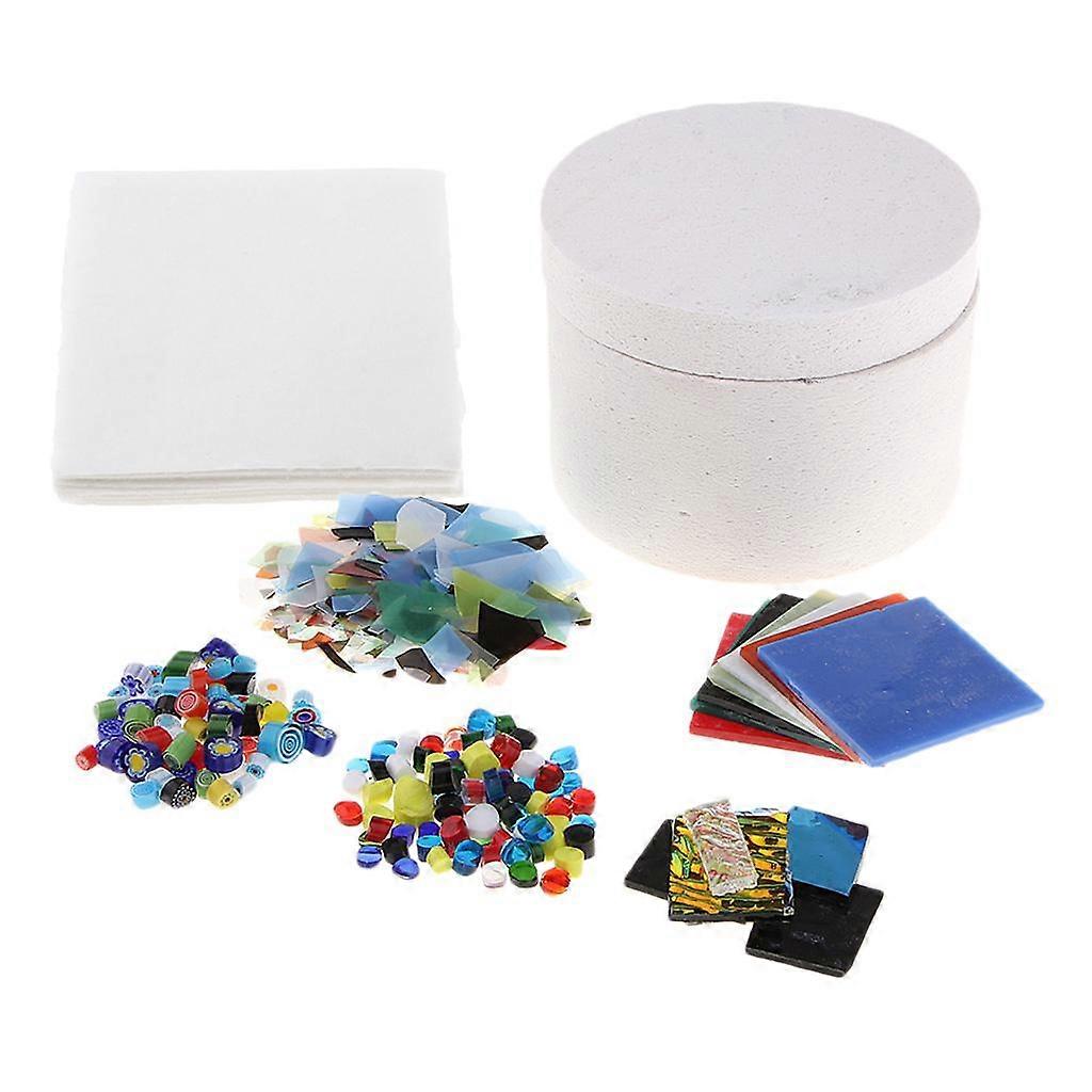 7-Set Mikrowellenofen & Stained Fusing Glas & Keramikfaser Ofen Papierwerkzeug