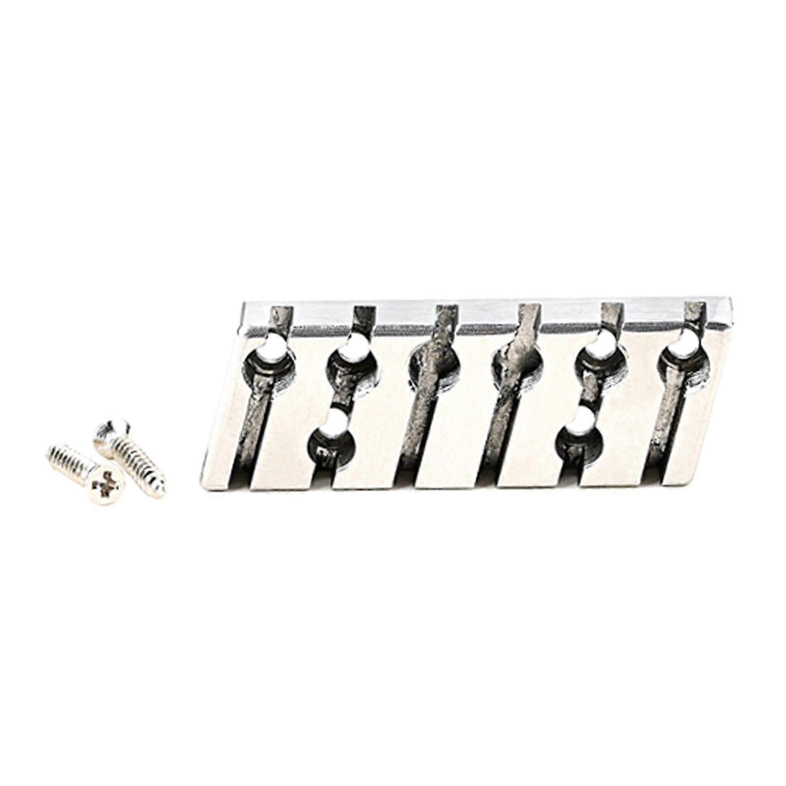 Guitar Locking Nut, 42mm 6-Strings Electric Guitar String Locking Nut 42mm with Mounting Screws Mounting Hardware Kit