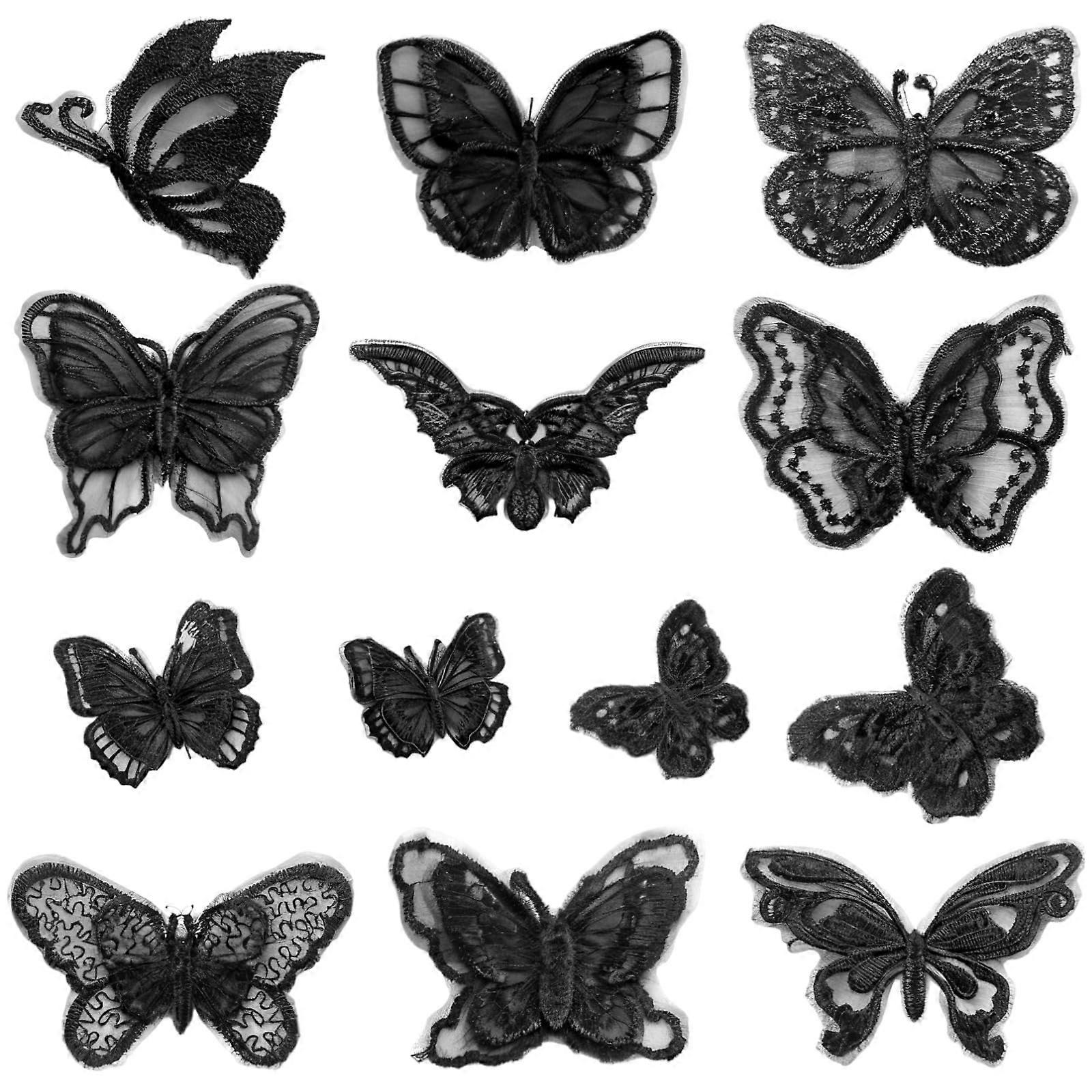 12 Pcs 3D Organza Butterfly Lace Appliques, Decorative Patches for Clothing, Elegant and Versatile for DIY Projects