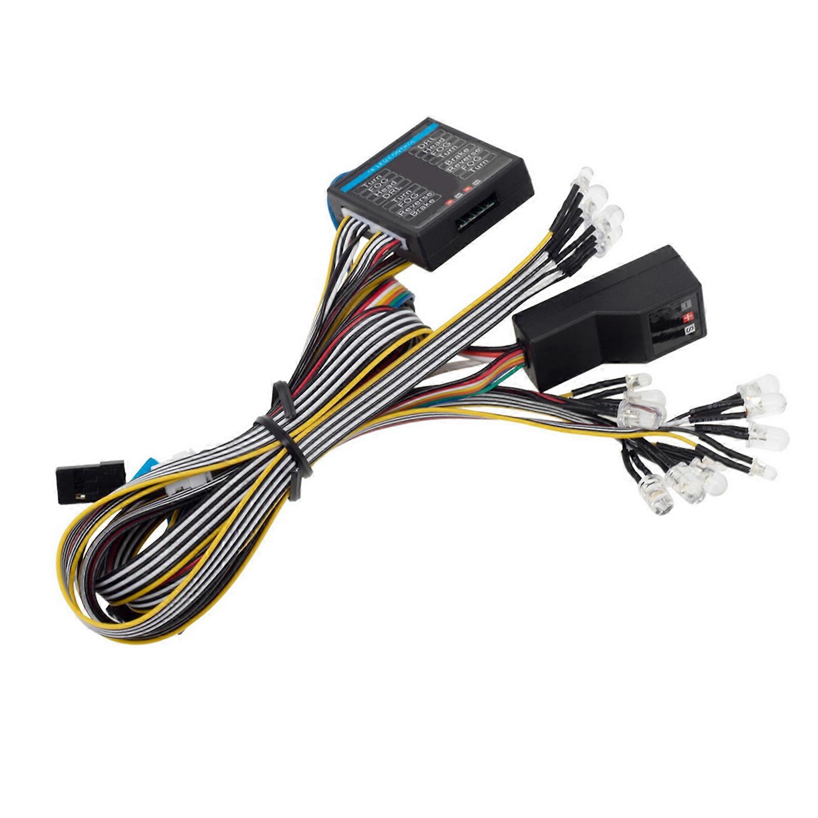 Practical Engineered 14 Light Controlled Set Accessory for 1/10 and 1/8 Scale Model Vehicles Enhancing Daily Use