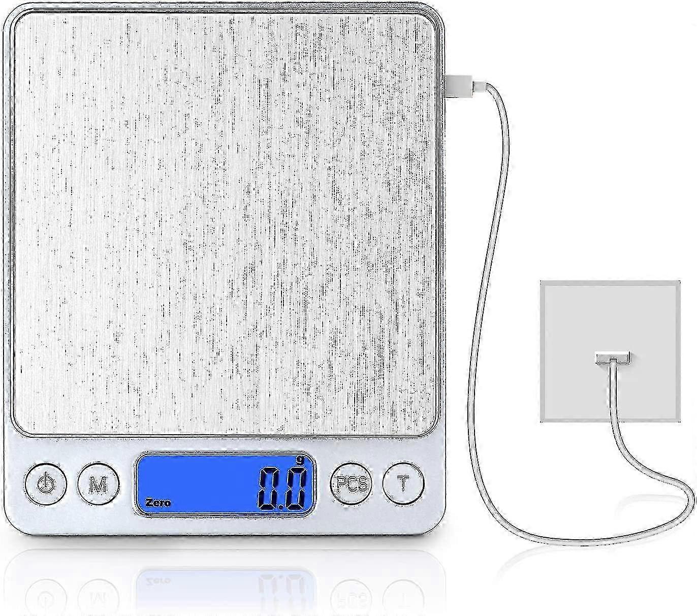 USB Rechargeable Kitchen Scales with LCD Display & Tare Function