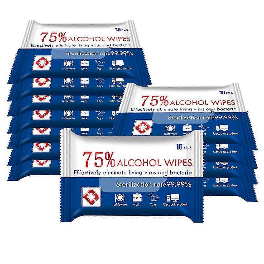 10 Pack Portable Disinfection Wipes Moist Wipes with 75% Alcohol for Deep Cleaning Hands Tables 2025