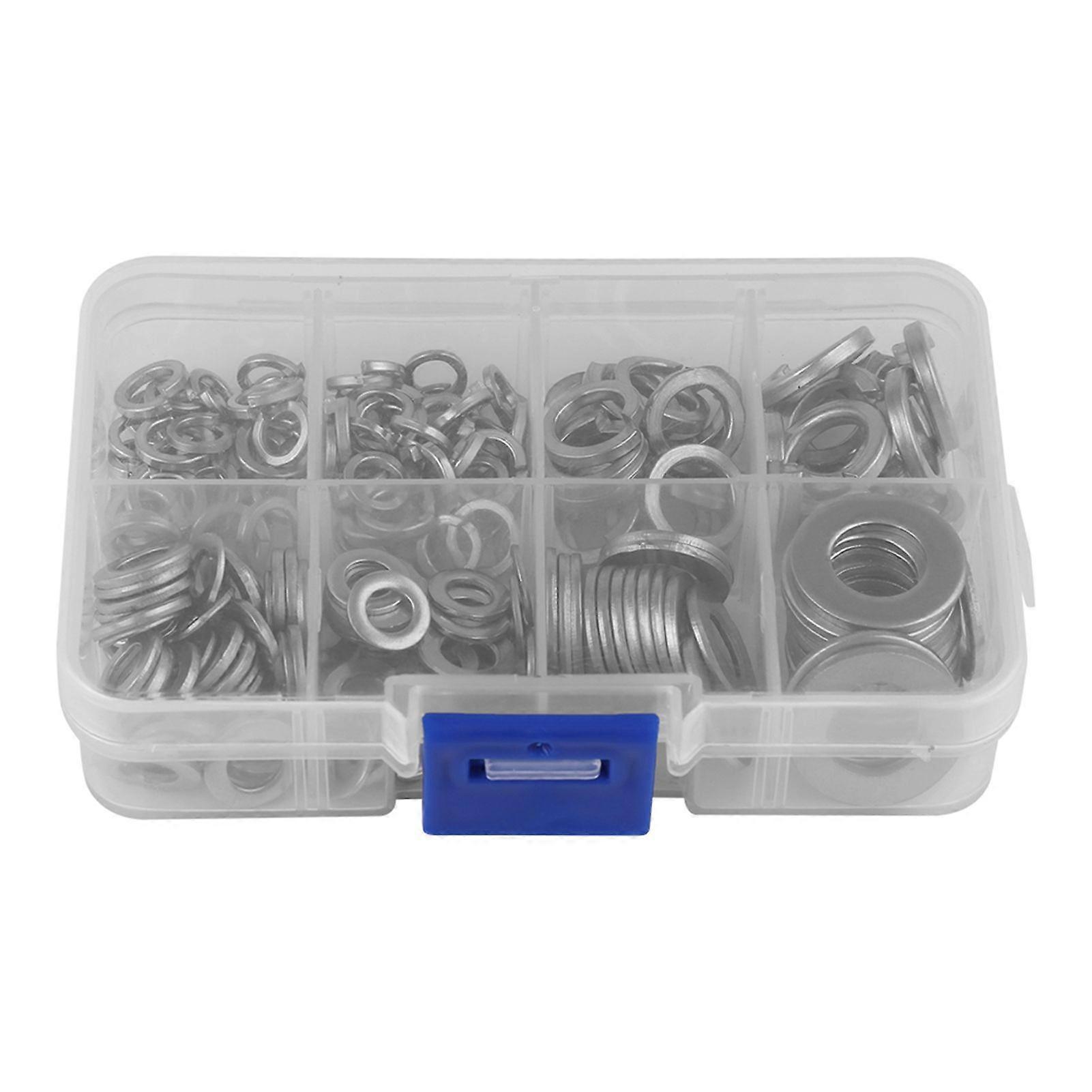High quality  200pcs flat washers + spring washers of different specifications in box