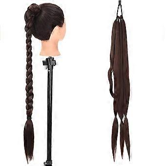Peruca trançada de rabo de cavalo de cabelo comprido feminino Extensões de cabelo sintéticas elegantes com faixa de cabeça Pedaço de cabelo de rabo de cavalo natural para mulheres 31 polegadas