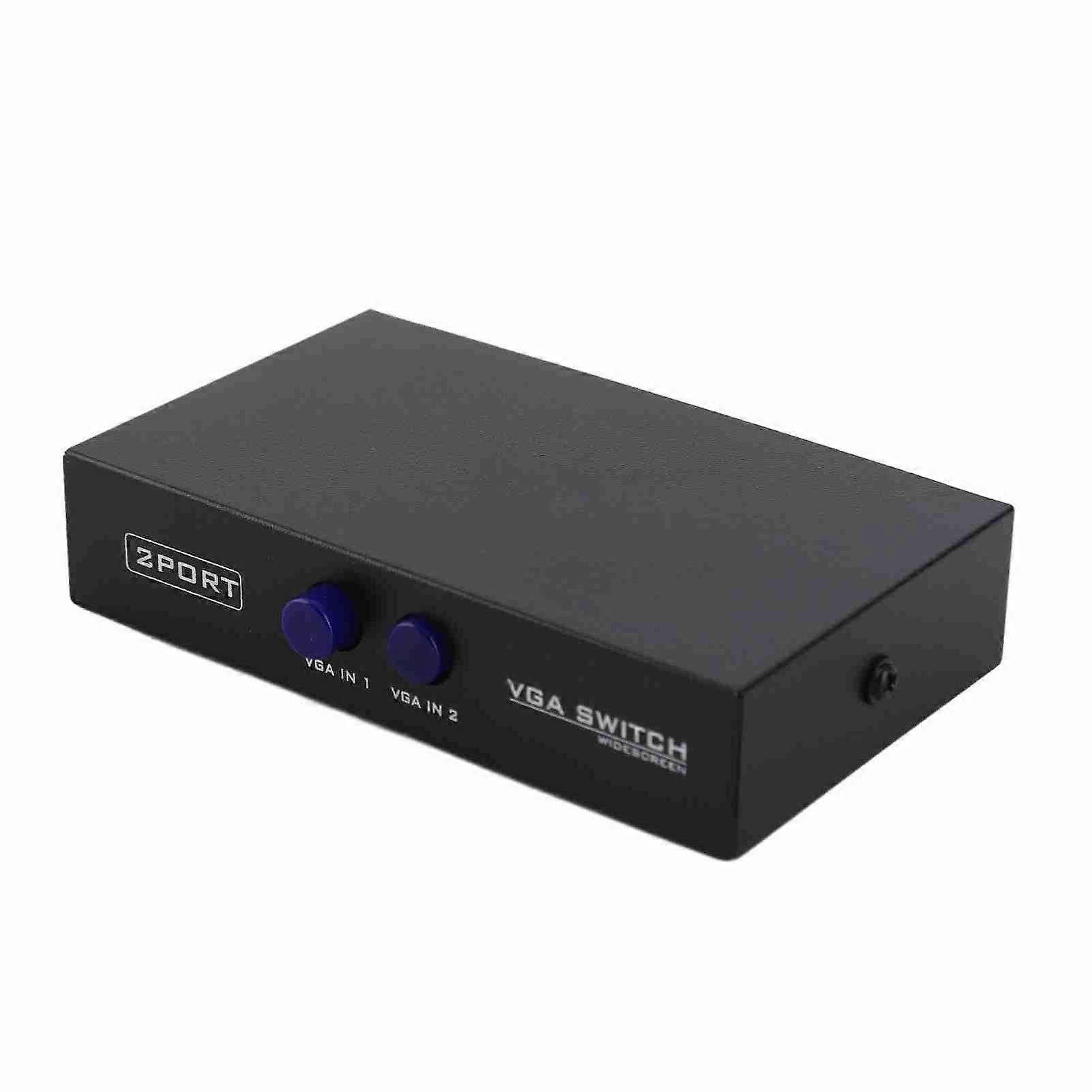 2 Port 15 Pin Female VGA Switch Box 1920x1440 Metal Shell 2 in 1 Out for PC TV Display
