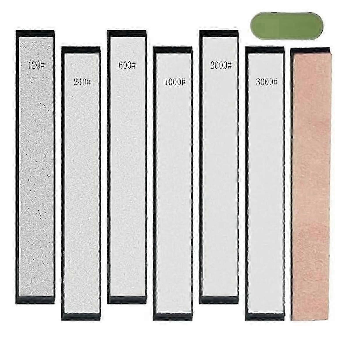 Pierre à aiguiser diamantée, 6 pierre à aiguiser-120/240/600/1000/2000/3000, 1 Strop, 1 Pâte à polir pour Fix-A js