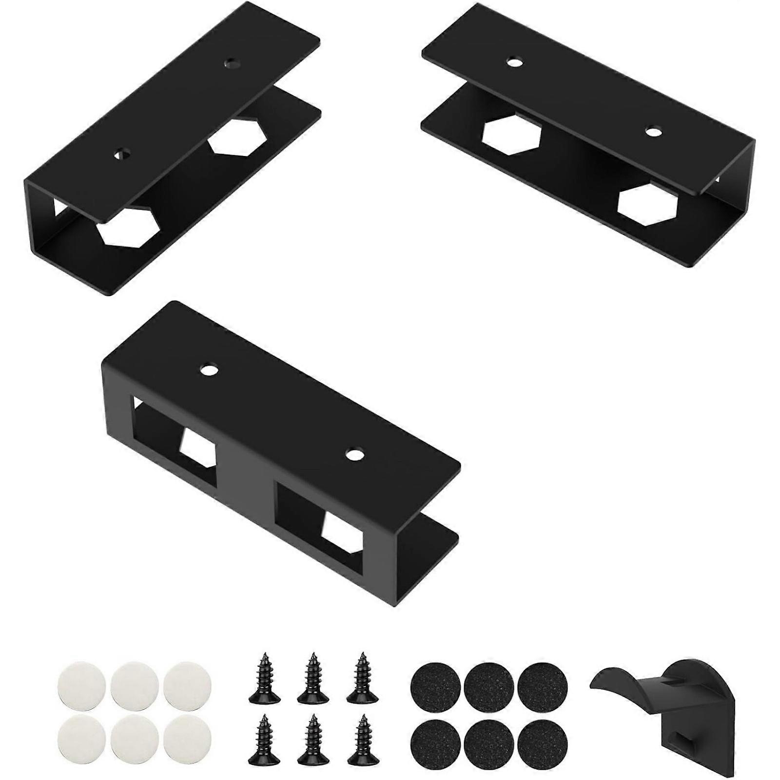 Heavy Duty Under Desk Laptop Bracket with Mounting Screw Space Saving Holder Desktop Laptop Storage Shelf for Notebook
