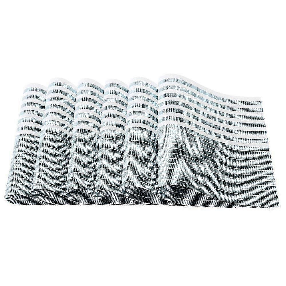 Set of 6 Anti-Slip Washable Placemats Made of PVC, Durable and Heat-Resistant, Suitable for Various Dining Needs in Blue