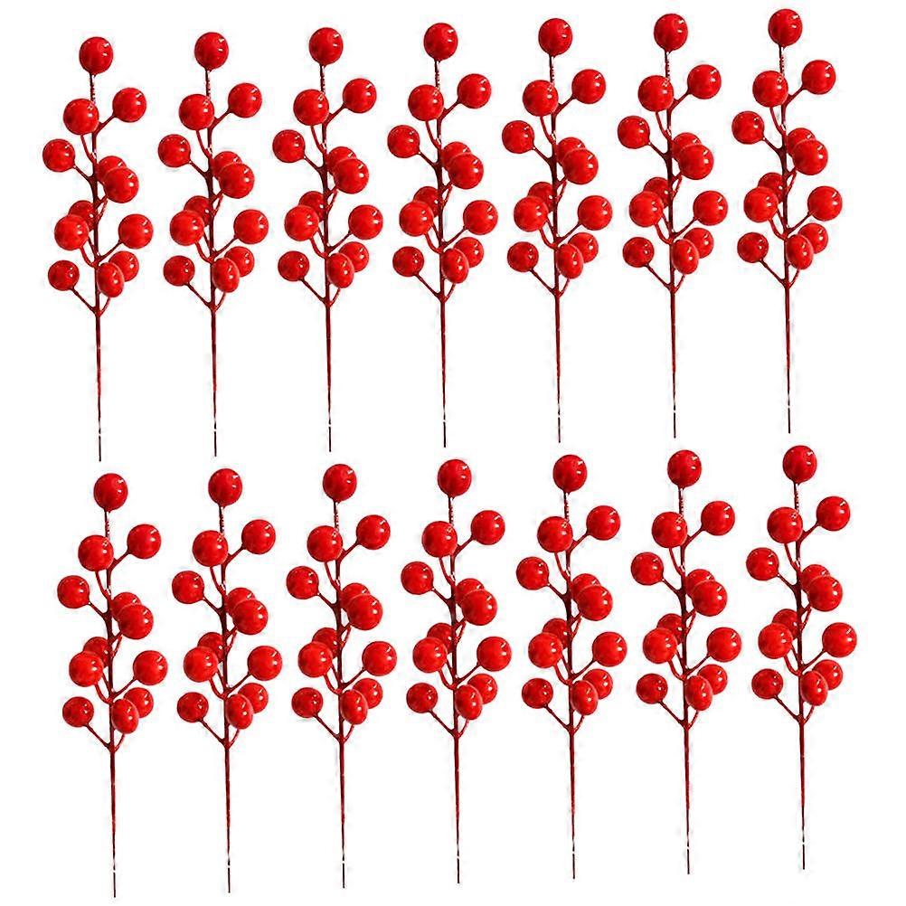 20pcs Artificial Red Berry Stems for Christmas Tree Decor, Realistic Faux Berry Branches for Holiday Wreaths, Garland & Festive Home Ornaments with