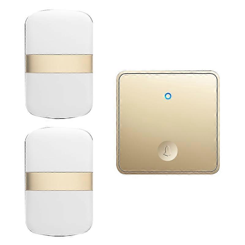 CACAZI FA96 スマート ホーム アラーム システム 60 チャイム セルフパワー ワイヤレス ドアベル (タイプ 86 ビッグ ボタン)、1